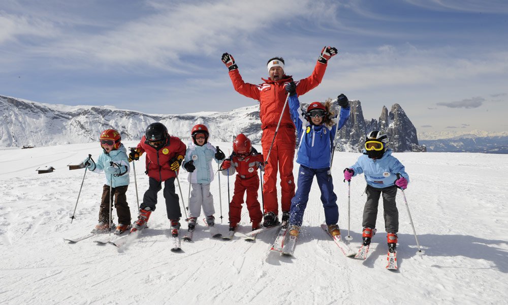 Experience winter fun in the snow during a family holiday in Kastelruth